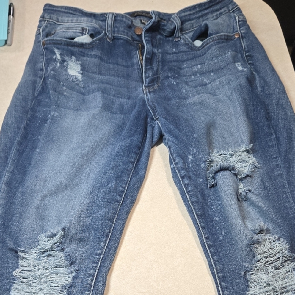Judy Blue Boyfriend Jeans Distressed Blue